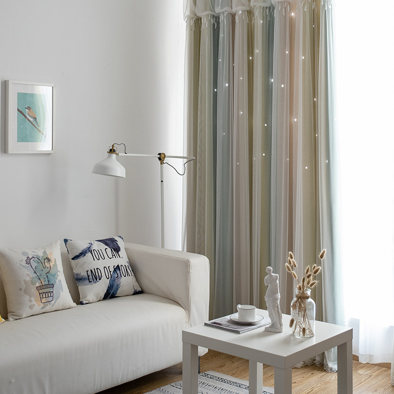 Living Room Printing Voile Sheer Eyelet Curtain Fabric 54*84inch