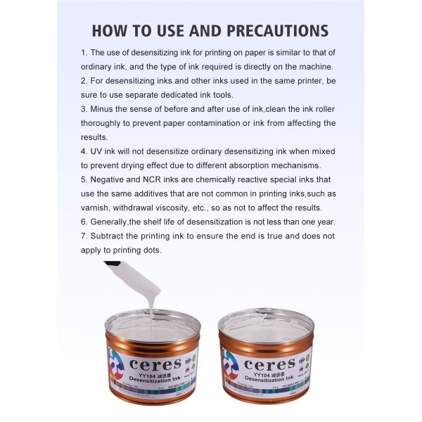 ISO9001 Certified Desensitizing Ink for Carbonless Copy Paper with 1kg/tin Packaging and 114°C Fire Point