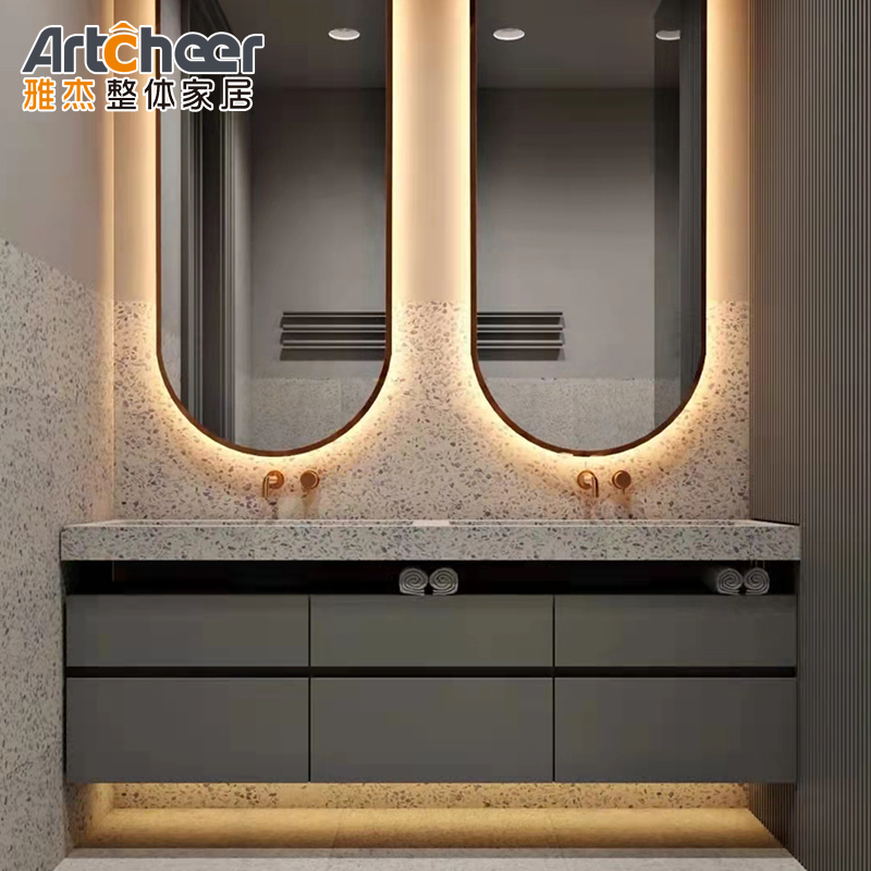 Traditional Hollywood Mirror Floating Antique Bathroom Vanity With Mirror Included