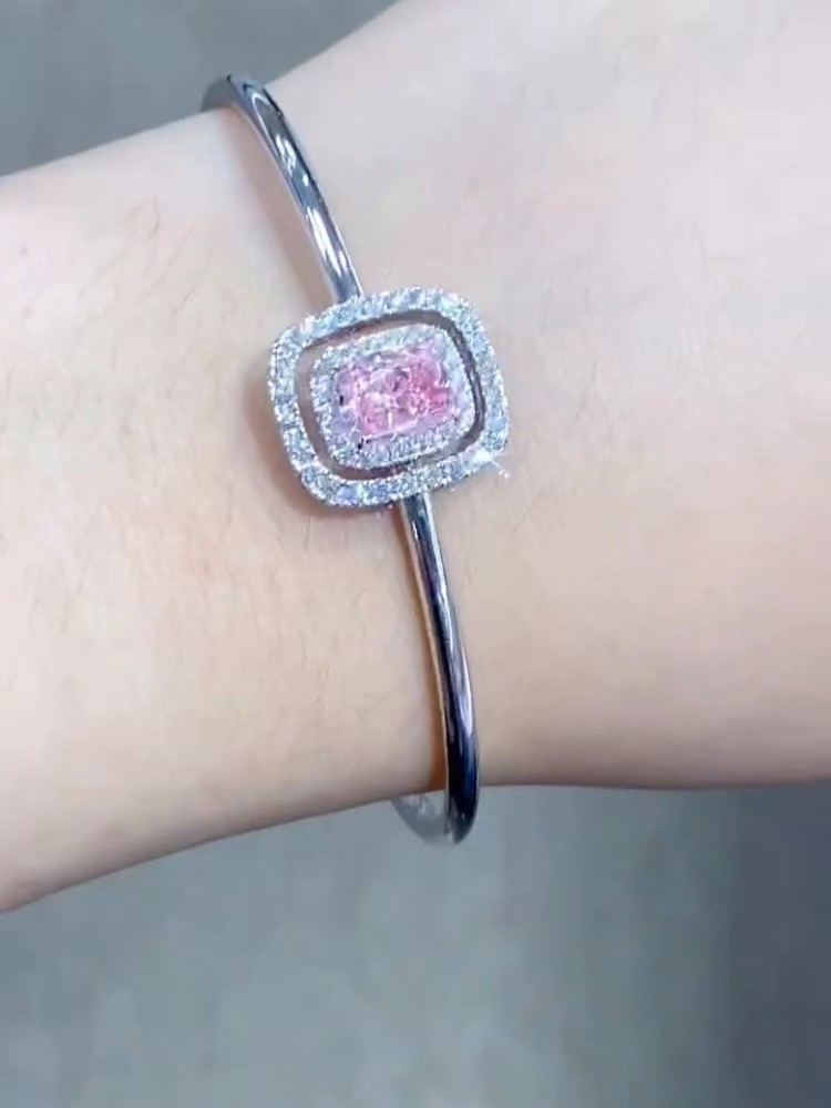 Pink Lab Grown Diamond Bracelets Radiant Cut Radiant Shape NGTC Certified