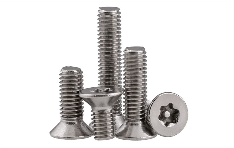 Stainless Steel Pin-In Torx Drive Flat Head Screws ASME B18.3 Countersunk Head Tamper-Resistant Screws