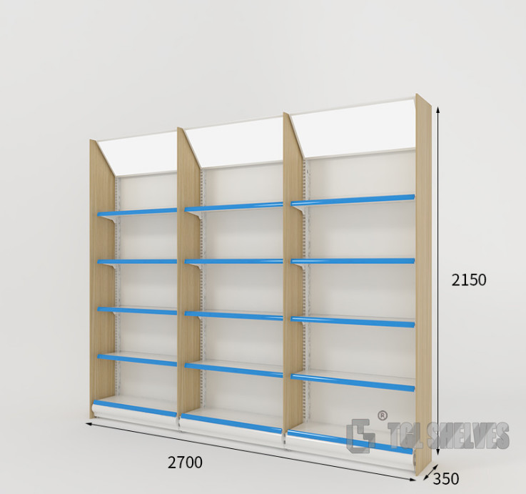 Gondola Pharmacy Medicine Rack , Wooden Rack For Medical Shop ODM