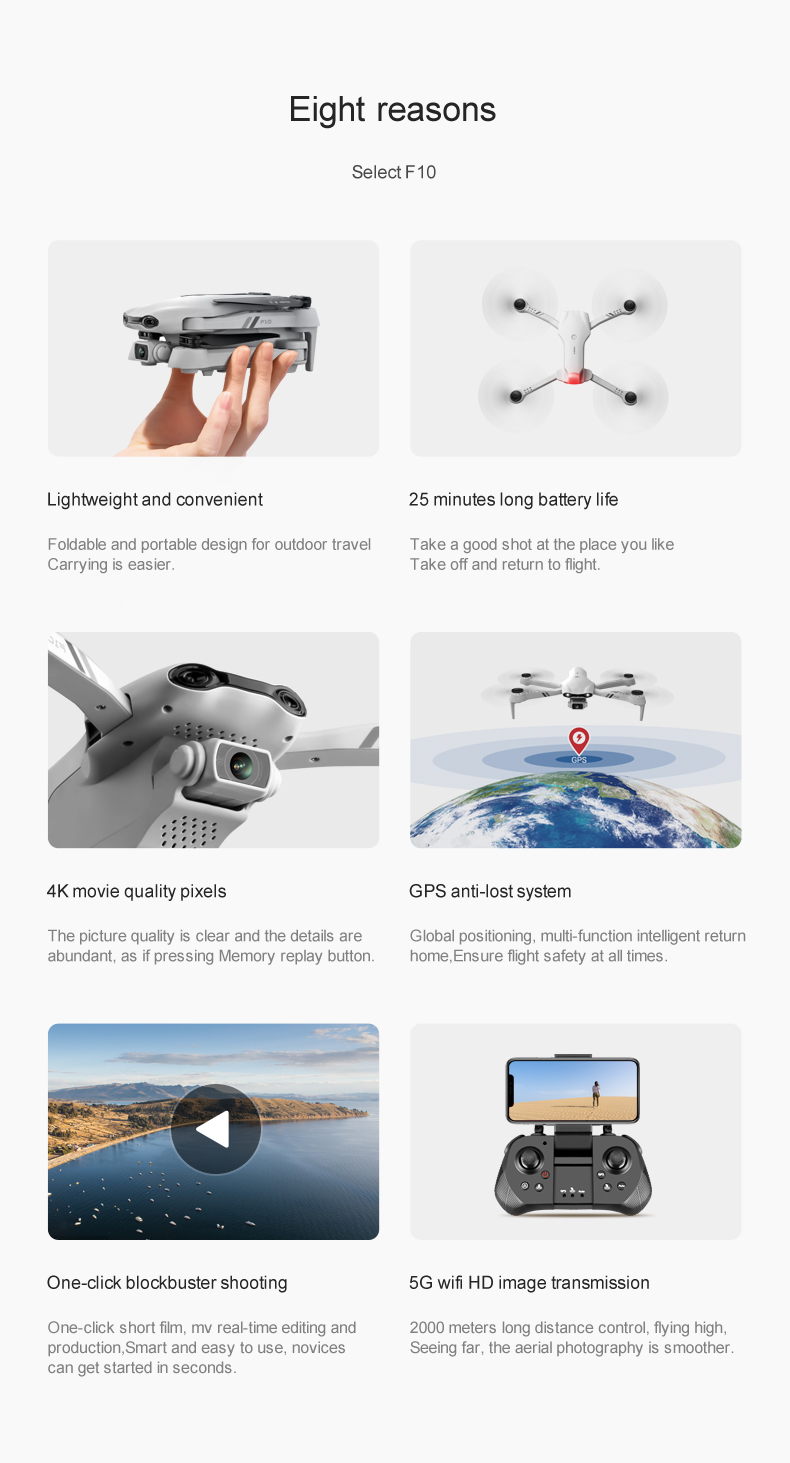 Profesional GPS Battery Powered Drones With Hd 4k Cameras 5G WiFi Fpv Drones
