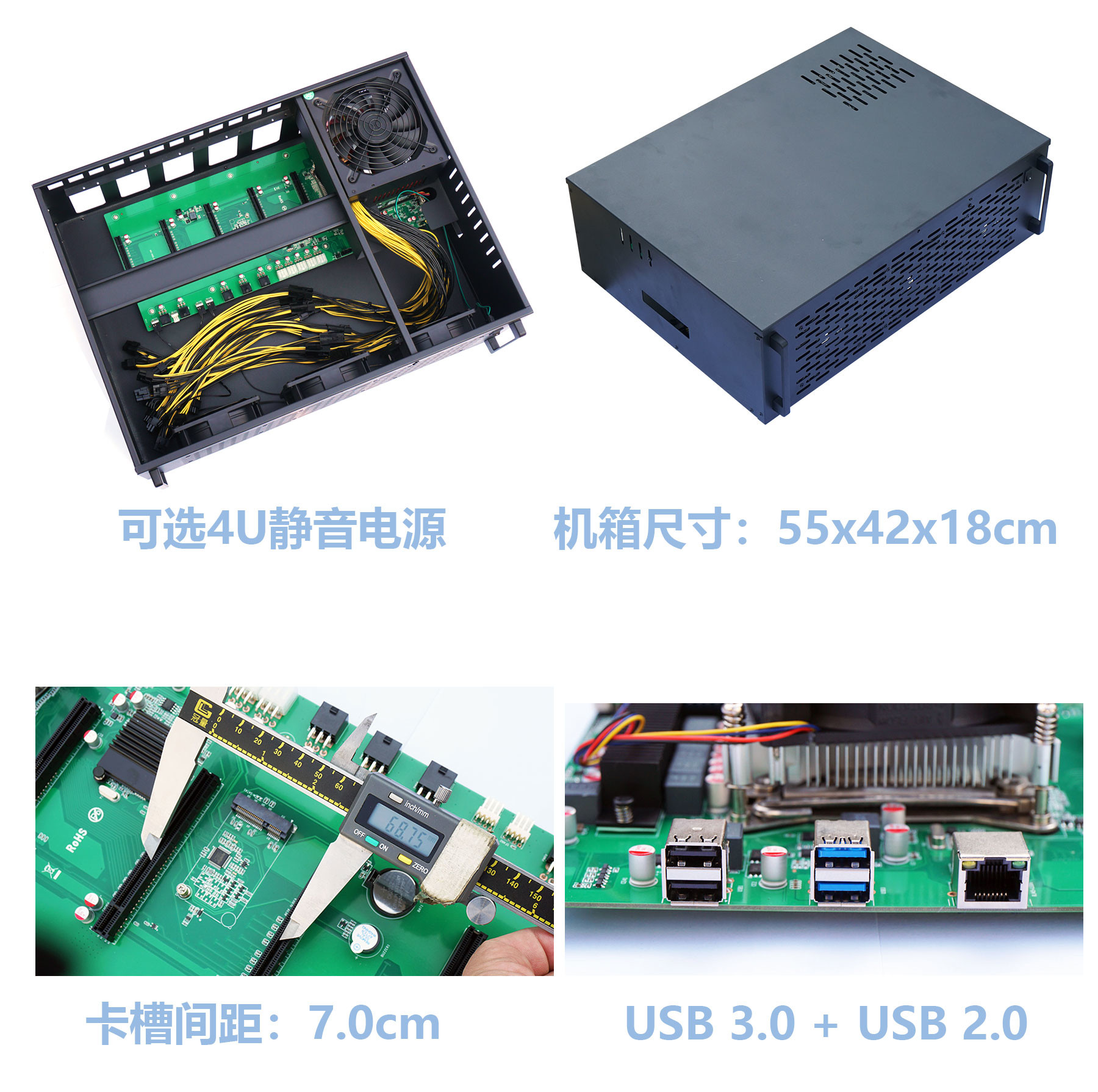 5 Card Platform Ethereum Mining Rigs X99 Mainboard Chassis