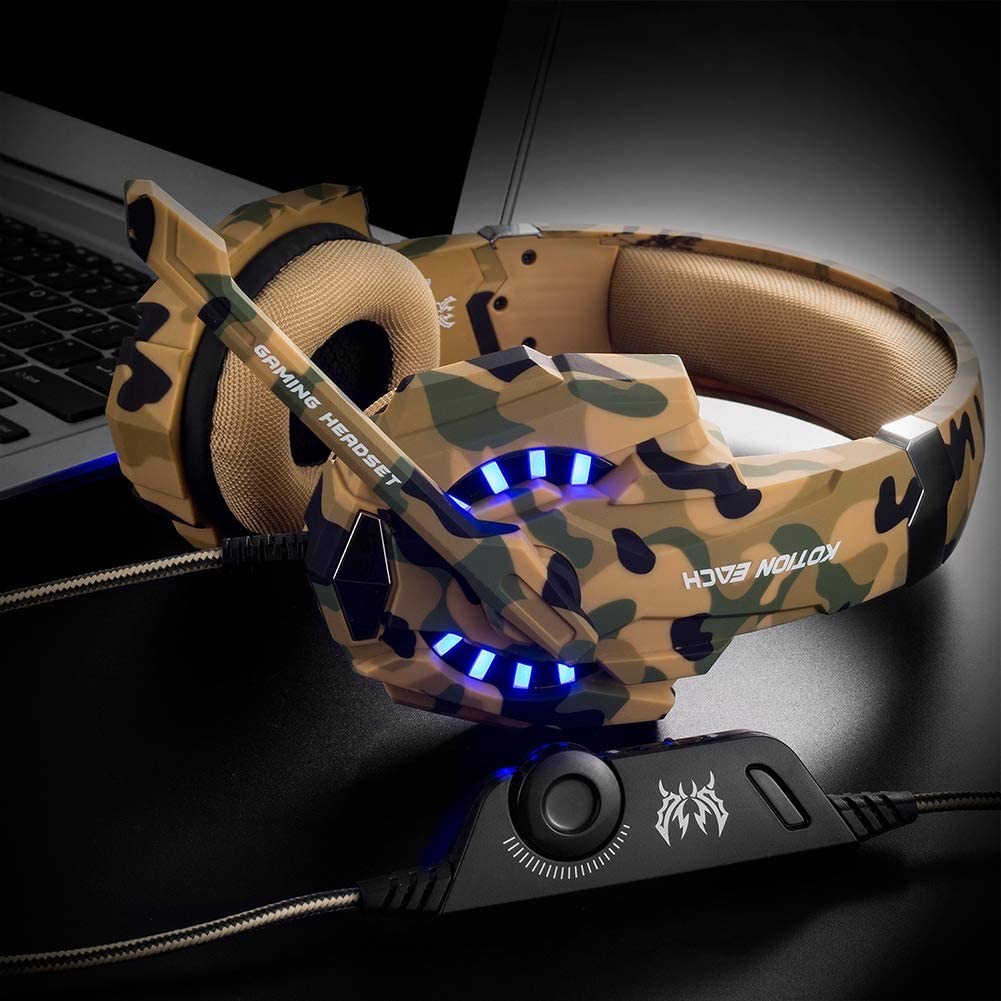 2.2kohm Wired Kotion Each G2600 Camo Gaming Headset