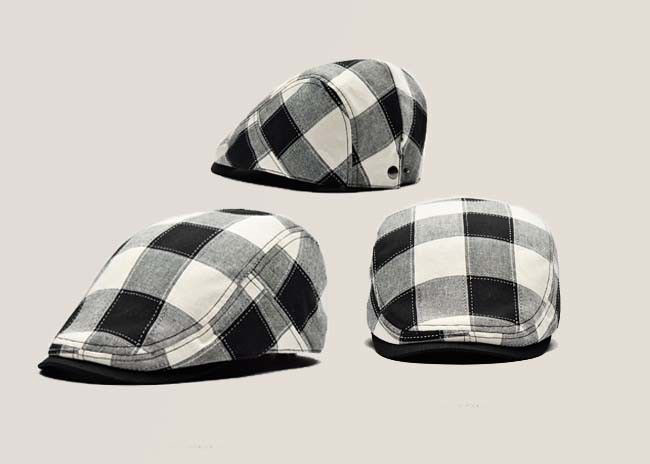 Cotton Fabric Custom Personalized Hats Fashion Lattice Appearance With Curved Brim