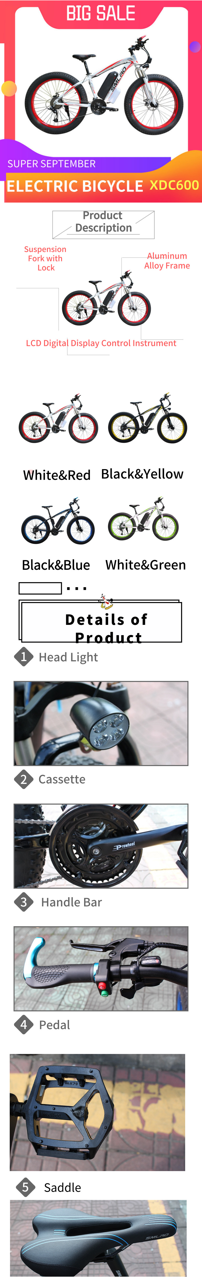 Green 26 Inch Electric Snow Bike 48v European Standard Wear Resistant