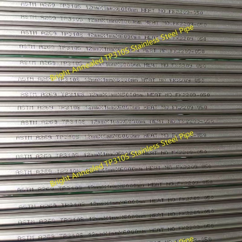 Bright Annealed TP310S Stainless Steel Seamless Pipe ±0.05mm Diameter Tolerance