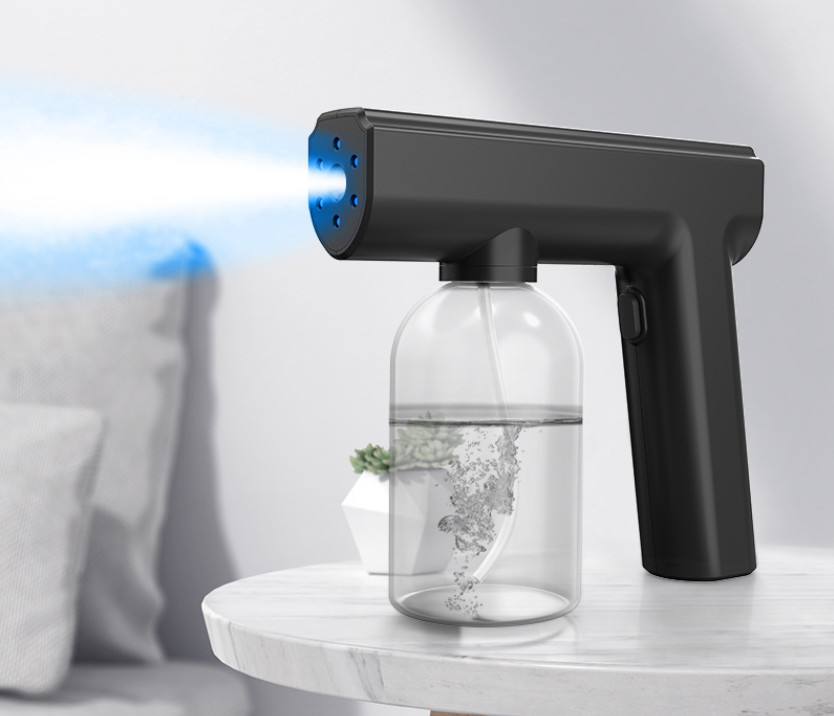 Disinfectant Spray Gun Handheld Rechargeable Blue Light Wireless Sanitizer UV Steam Nano Spray Gun