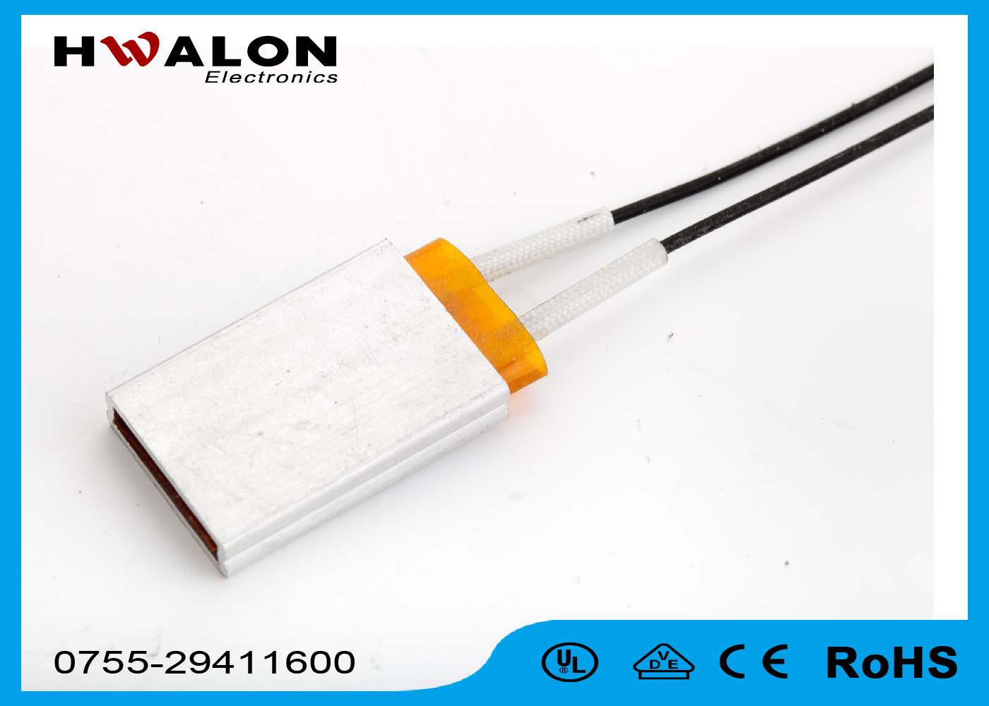 60 × 19.8 × 5.5Mm 230c 110v 200w Electric Cartridge Ptc Heater For Wax Melting Heater