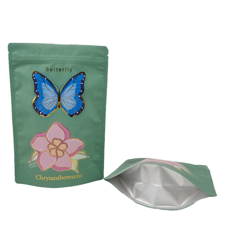 Factory Supplied Soft Touch Mylar Bag with Spot UV Custom Resealable Mylar Bags for Spice Powder