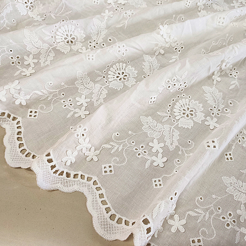 Coloful 130cm *1yard Handmade DIY Clothes Accessories Embroidered Cotton Lace Fabric