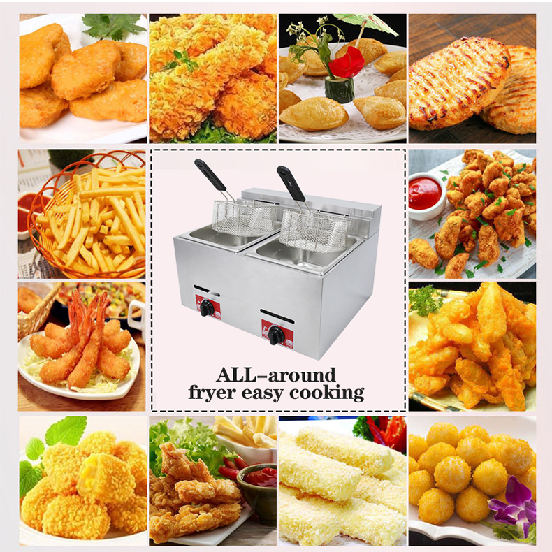 9.2KG LPG/NG Commercial Gas Deep Fryer Countertop Maquinas De Gas Ollas Freidoras