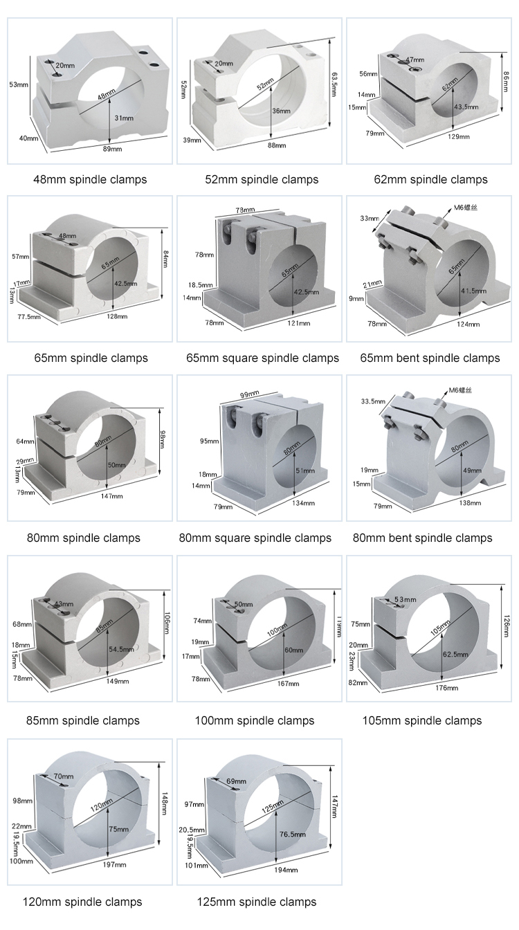 accuracy 85mm Spindle Motor Mount Bracket Clamp for CNC Engraving Machine