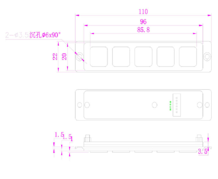Atm Function Keypad 5 Keys Type Ip67 Waterproof Grade Cable Interface