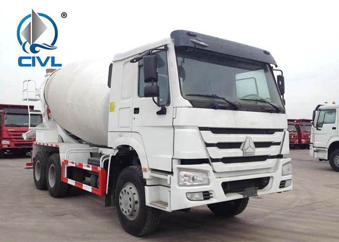 White Concrete Mixing Equipment Sinotruk 6M3 Mixer Tank Truck 6x4 White Color With Italy Pto