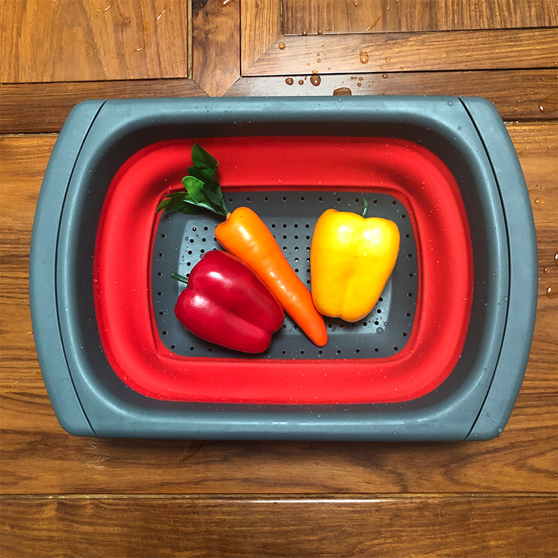 Kitchen Collapsible Colander Over The Sink Strainer 6 Quart Capacity Dishwasher Safe BPA Free