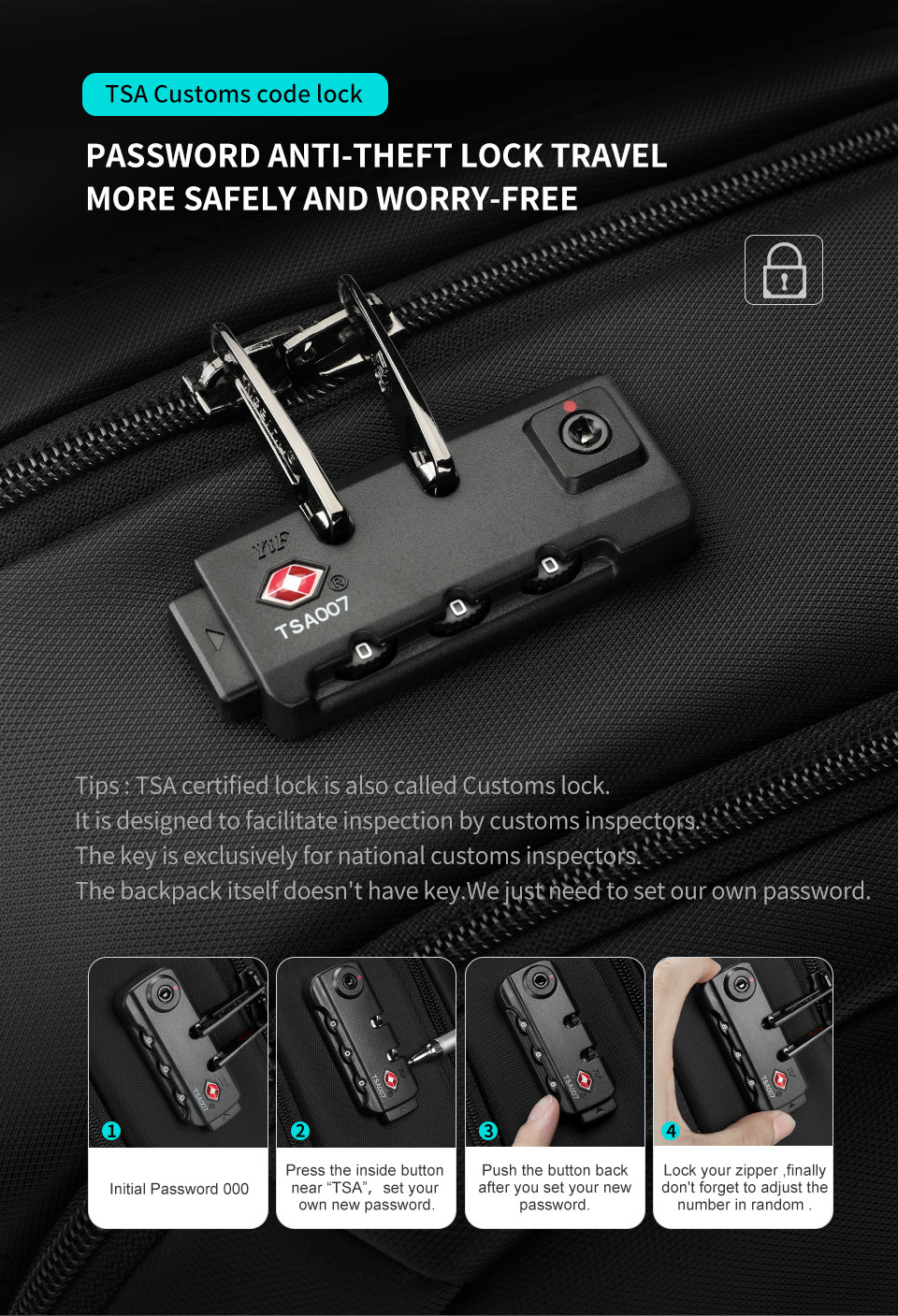 T-B3105 4A Expandable Men Outdoor Business Travel Backpacks Carry On With Usb Anti Theft
