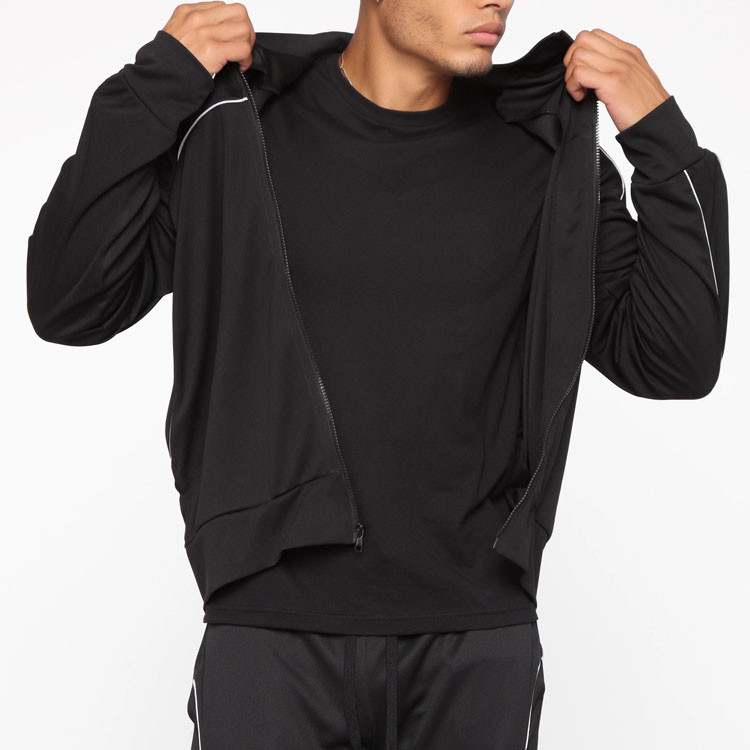 Polyester Reflective Piping Men Sportswear Tracksuits Custom Logo