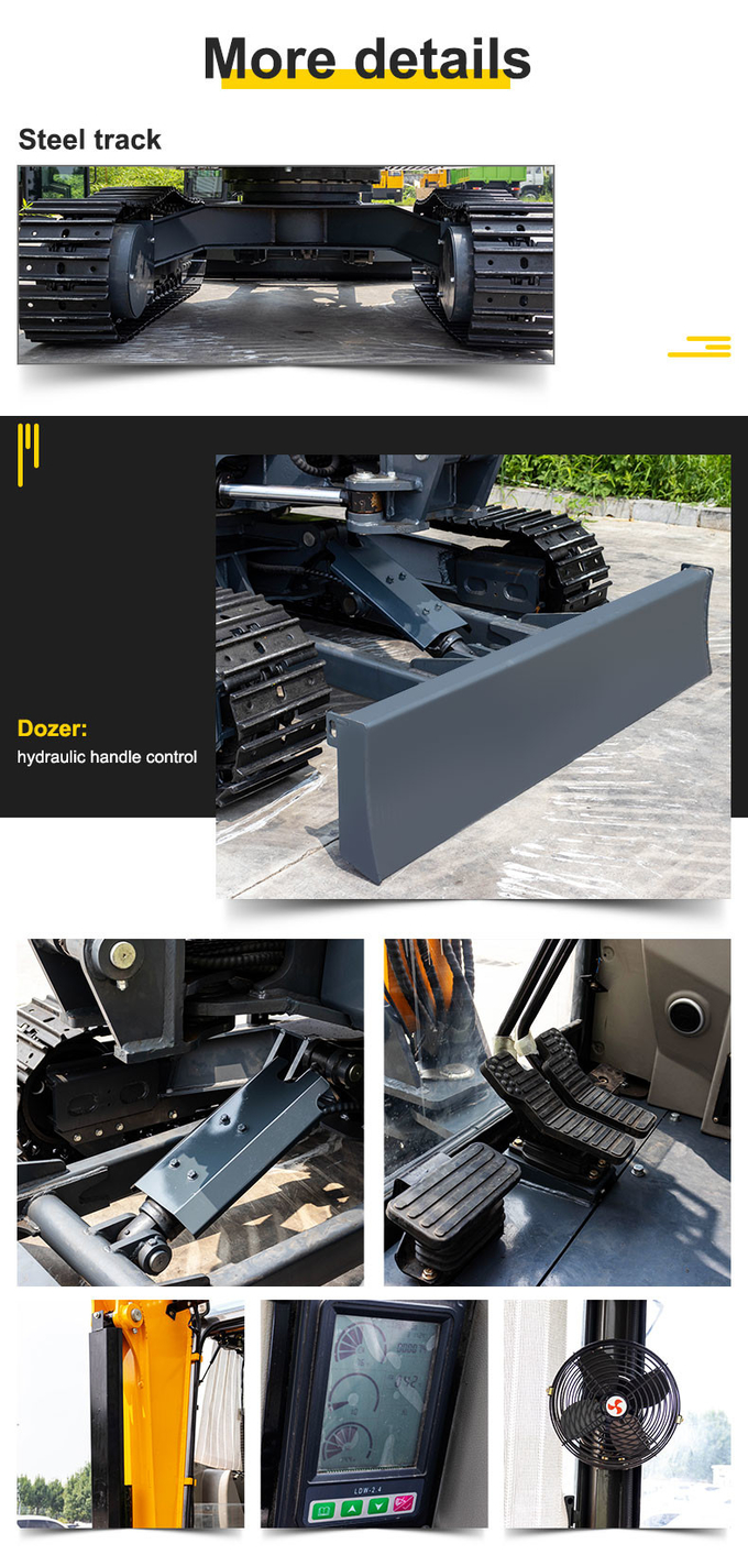 Load Sensitive System Compact Crawler Excavator With Hydraulic Foot Control
