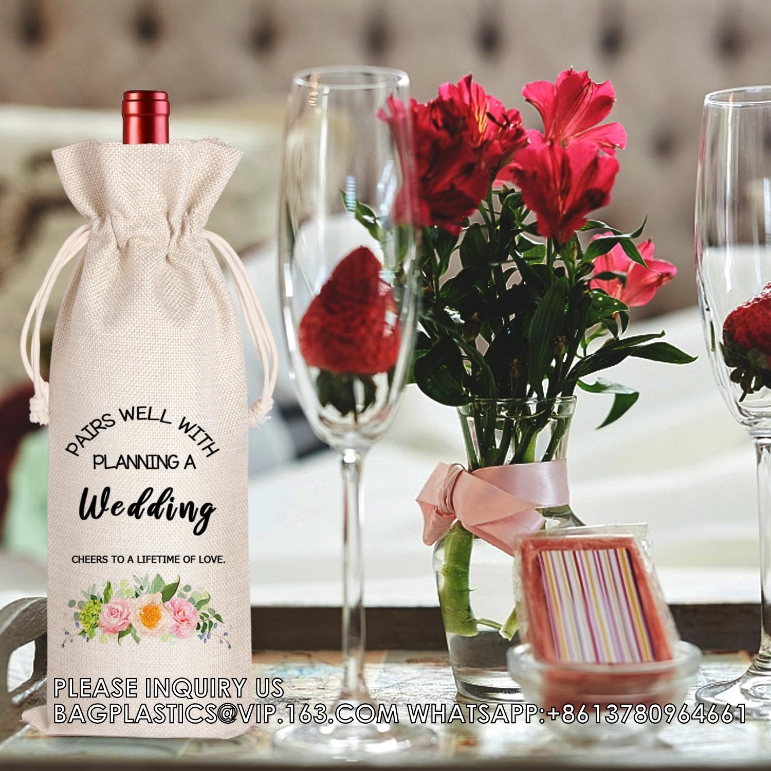 Gift Promotion Gifts For Coworkers Wine Bag Goodbye Farewell Leaving Gift For Coworkers Boss Employee Drawstring
