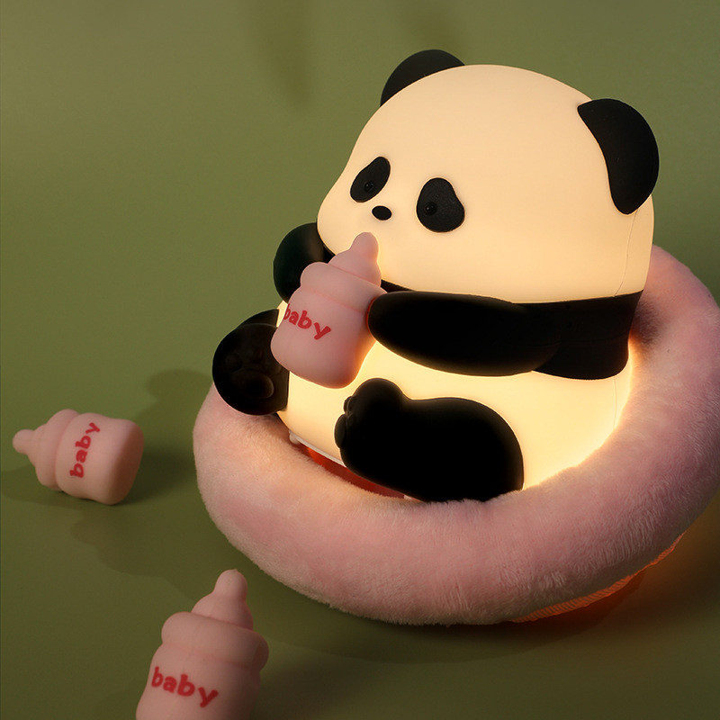 Panda Night Light For Kids Tap Control Rechargeable Sleep Timer Battery Baby Feeding Nursery Nightlight For Kids Room