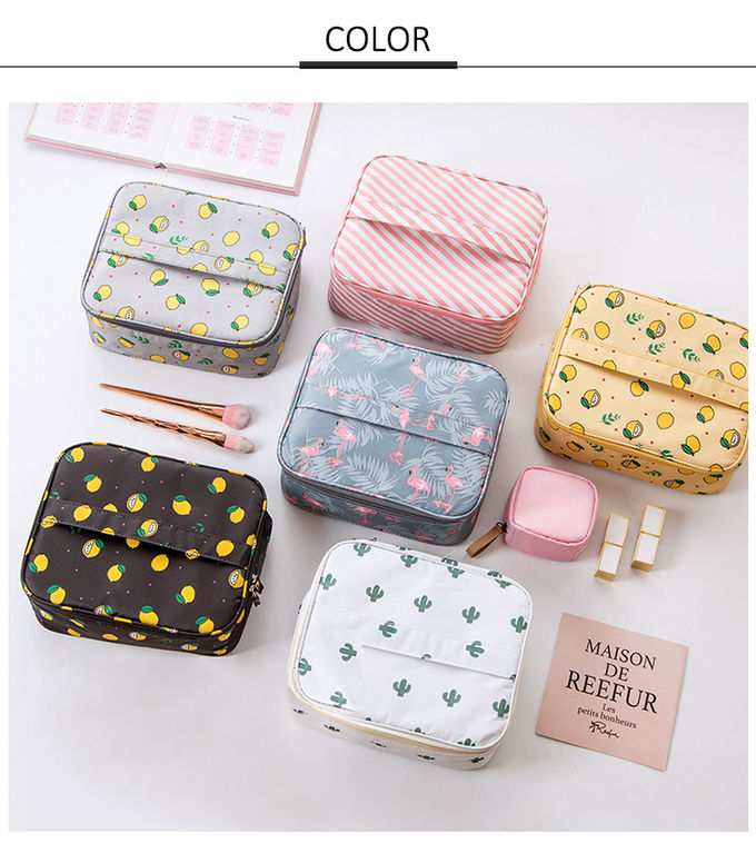 Large Capacity Cute Cartoon Waterproof Polyester Makeup Organizer Bag