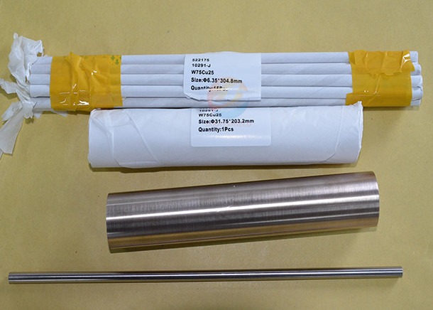 300mm Max Length Polished W75Cu25 Tungsten Copper Alloy Rods
