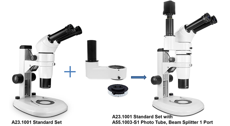 A23.1001-T LED Zoom Stereo Microscope With Digital Slr Camera