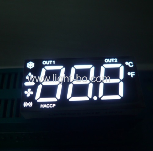 Customized Ultra white 3 1/2 digit 7 segment led display for instrument panel