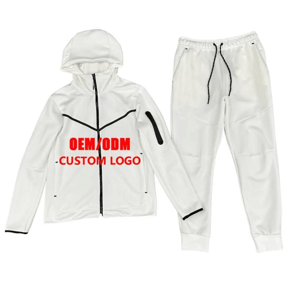 Custom Logo OEM Fleece Jogging Set Gym Sports Zipper up Hoodie Jogger Women Sweat Tracksuits