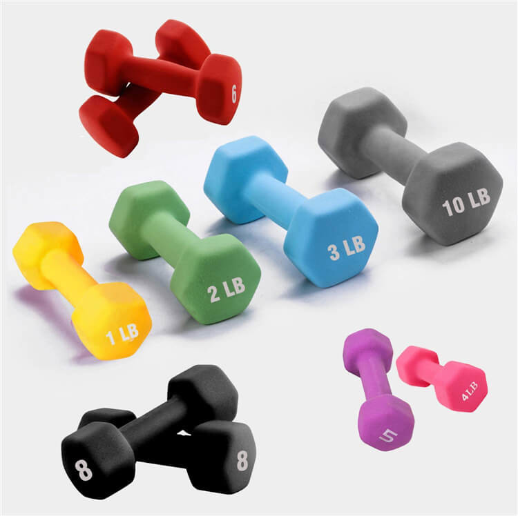 Cast Iron Rubber Hexagon Dumbbell Sets Kit 0.5KG 0.75KG 1KG 2KG 3KG