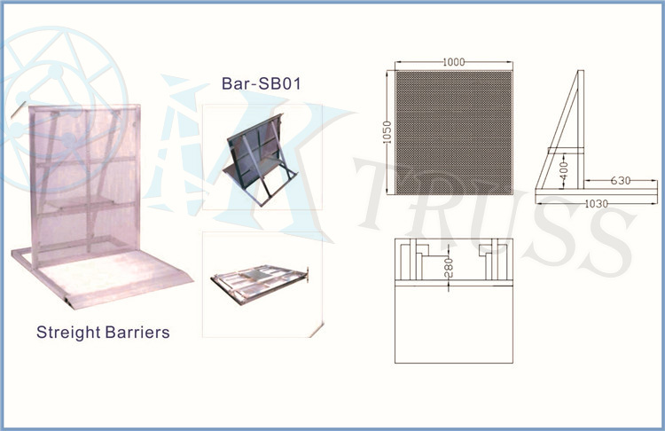 Stage Performance Original Black Aluminum Safety Crowd Control Barrier for Sal