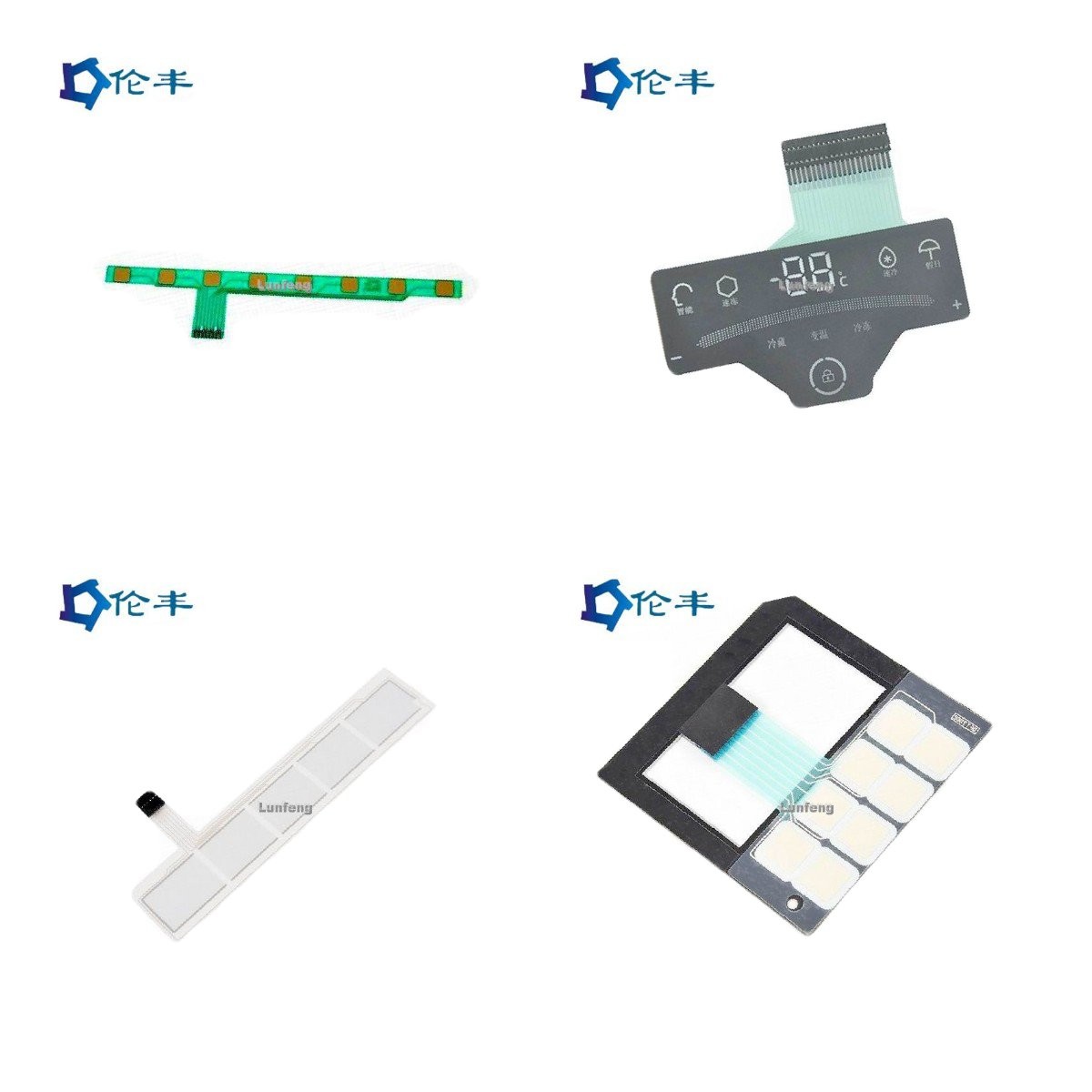 Embossing Capacitive Membrane Keypad 3M9080 LED Control Panel Overlay