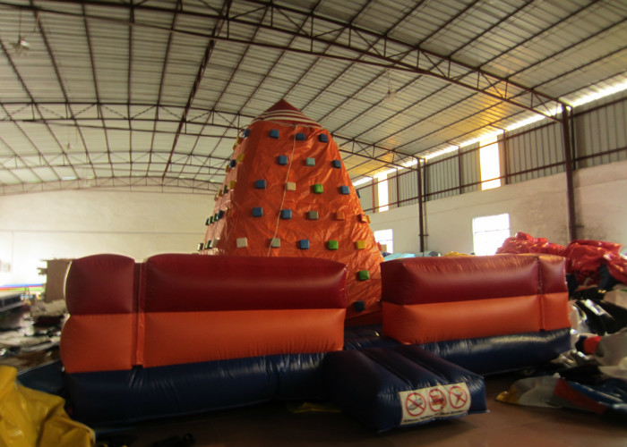 Customized Climbing Wall Inflatable 6 X 6 X 4.5m , Inflatable Water Slide Climbing Wall