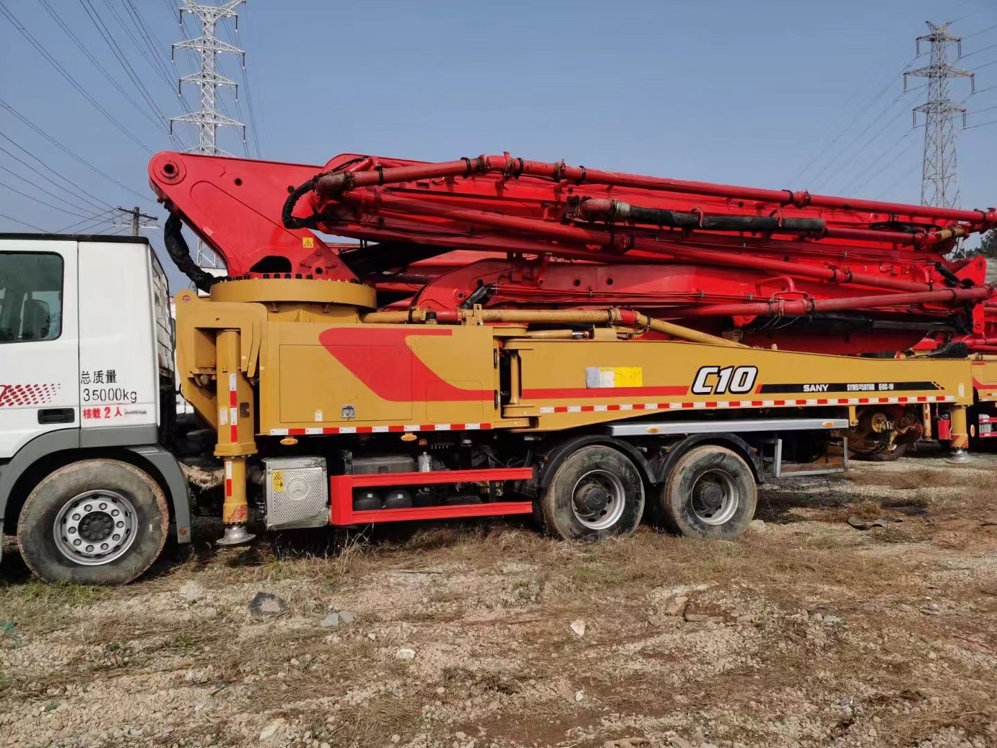 52Meter Used Concrete Pump Truck 2020year SANY Benz Chassis SYM5350TMB 60C-10