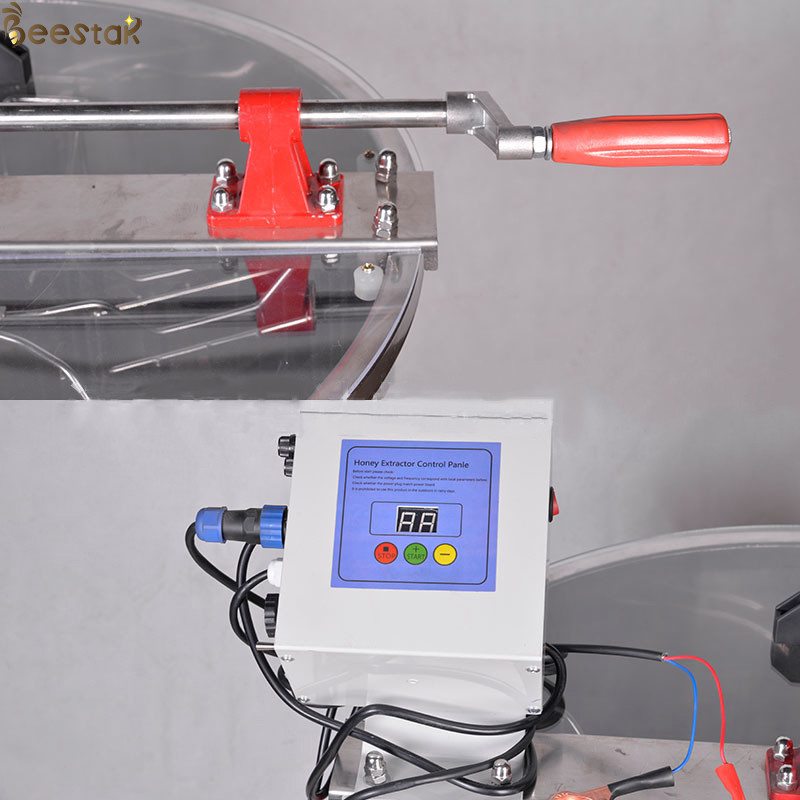 6 Frame Manual Stainless Steel Honey Extractor Multi-Drive Battery 12V