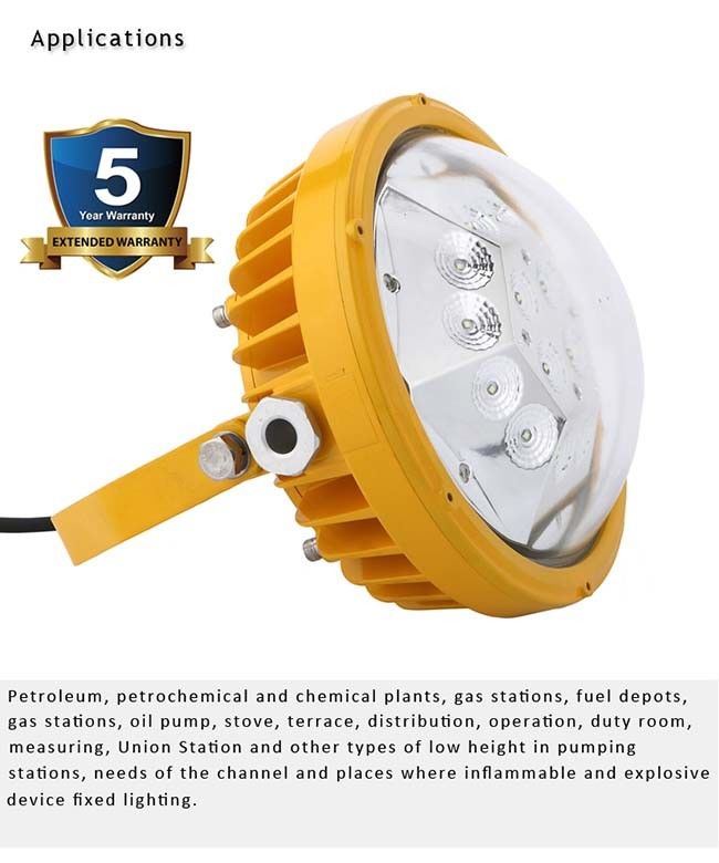 IP65 Waterproof Explosion Proof Light Fixtures Led 50W 8000Lm Simple Installation