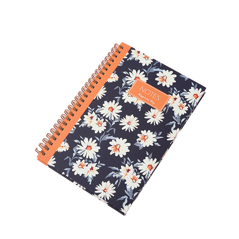 pocket size Thick Spiral Bound Notebook 105mm Length Flower Printed
