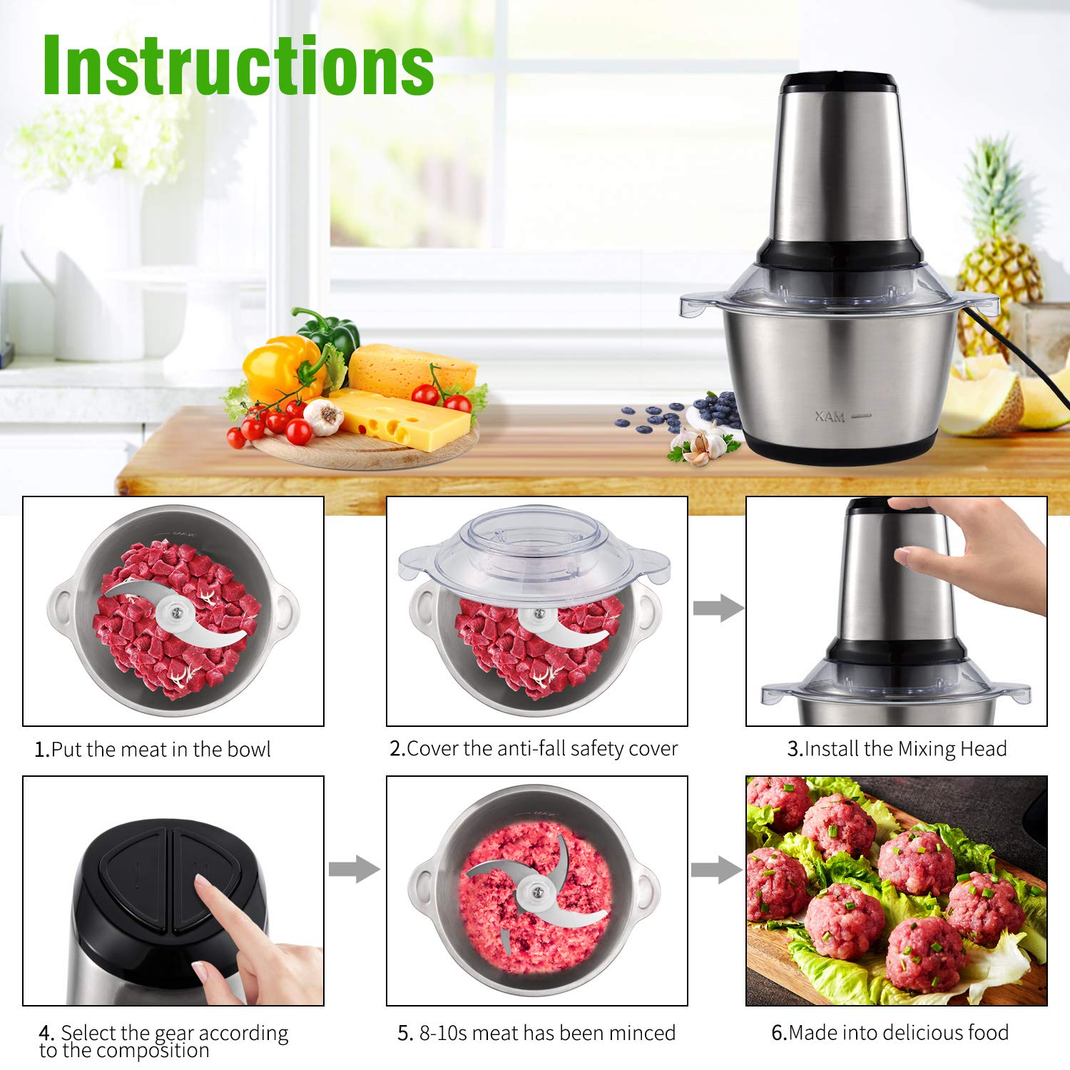 Multifunction Food Processor Meat Grinder Home Food Chopper 350W