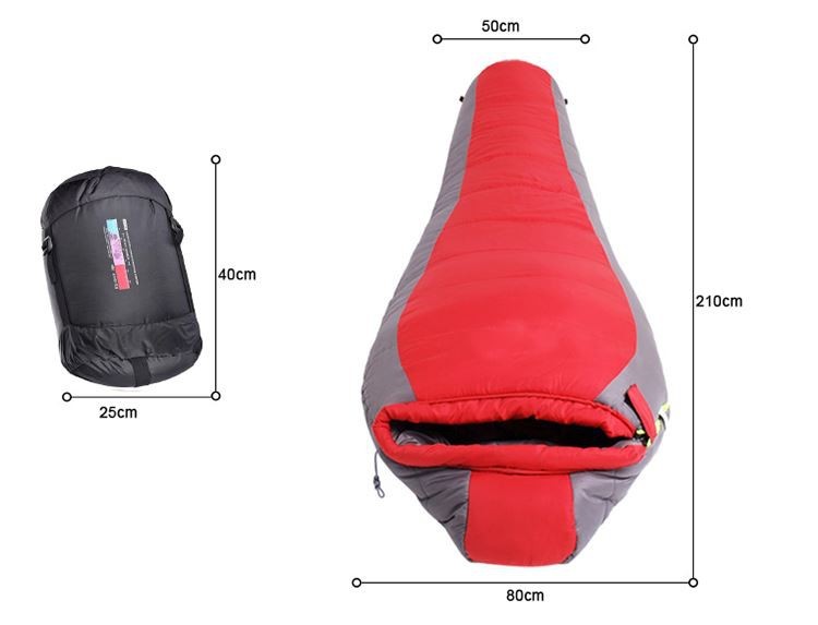 Mummy Sleeping Bag, 0°F Sleeping Bag for Big & Tall Adults, No-Snag Zipper Adjustable Hood for Warmth Ventilati