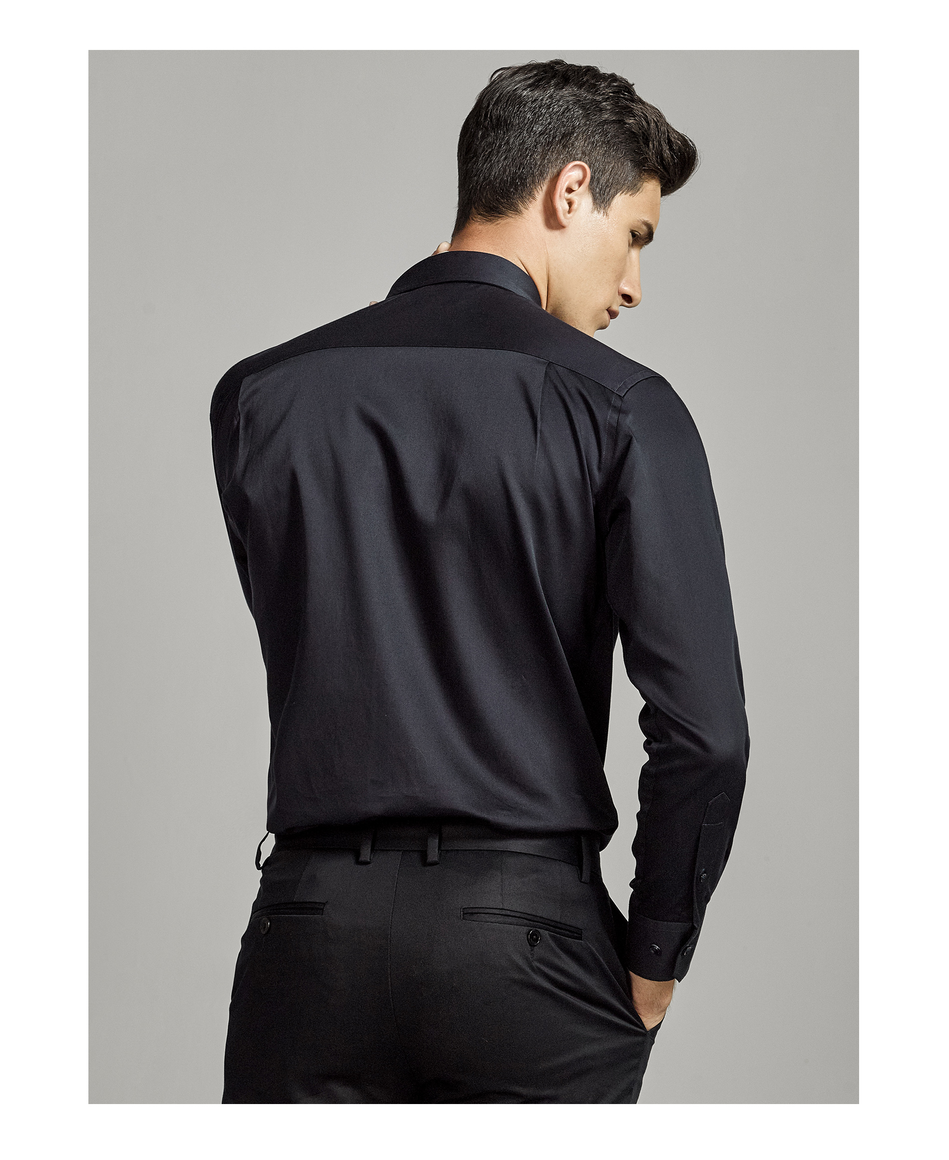 Covered Button Closure Type Long Sleeve Men's Clothing Dress Shirts for and Comfort