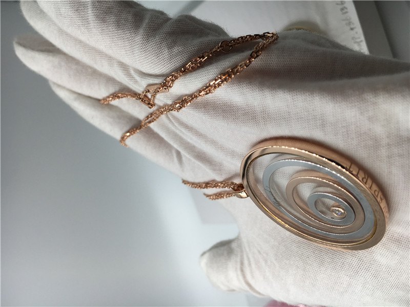 Round Shape 18k Rose Gold Pendant , SI H Quality Chopard Happy Spirit Pendant