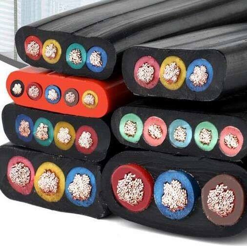 Low Voltage 3 Core 4 Core Flat Rubber Cable Flexible Power Cord For Lifting Machinery