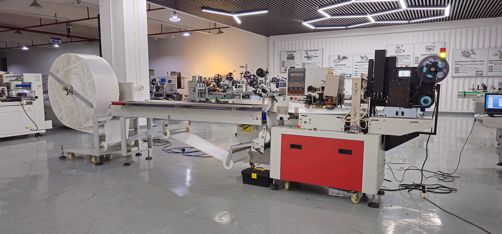 PLC Controlled Bubble Bag Sealing Labeling and Packing Production Line for Farms