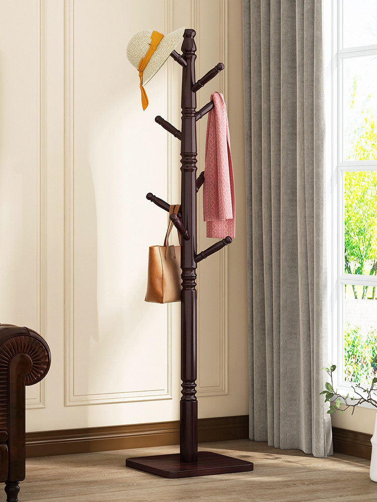 Freestanding Tree Branch Coat Rack Hanger Stand Wooden Square Base