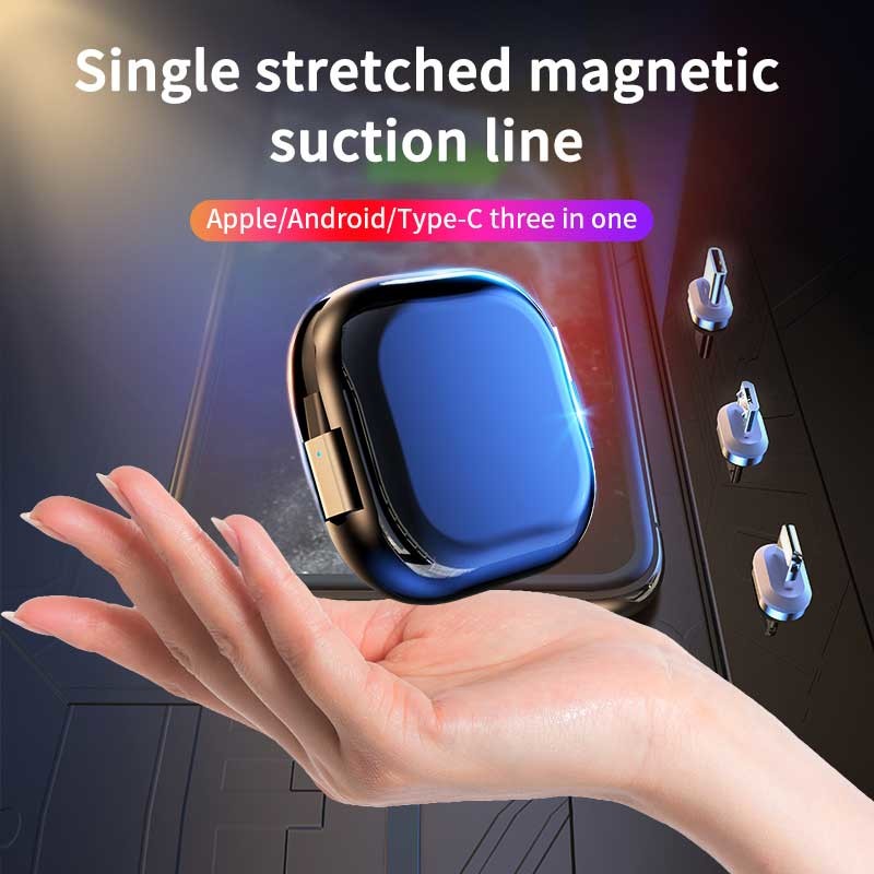 Custom Retractable OD 3.5mm Magnetic Data Cable 3A Fast Charging