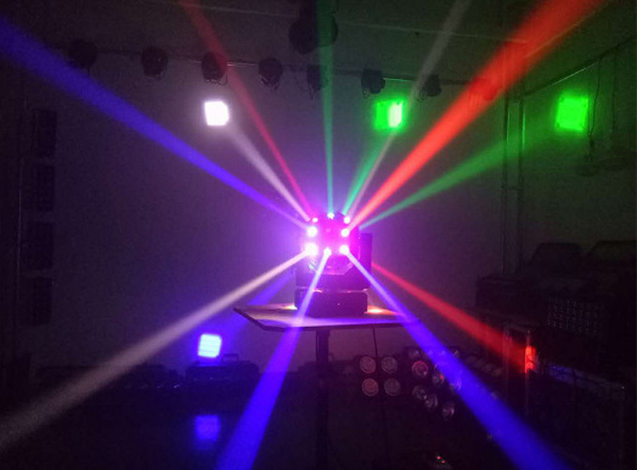 High Brightness 16x3W Voice Control RGBW LED Strobe Beam Disco Ball Laser 3-in-1 Moving Head Lights