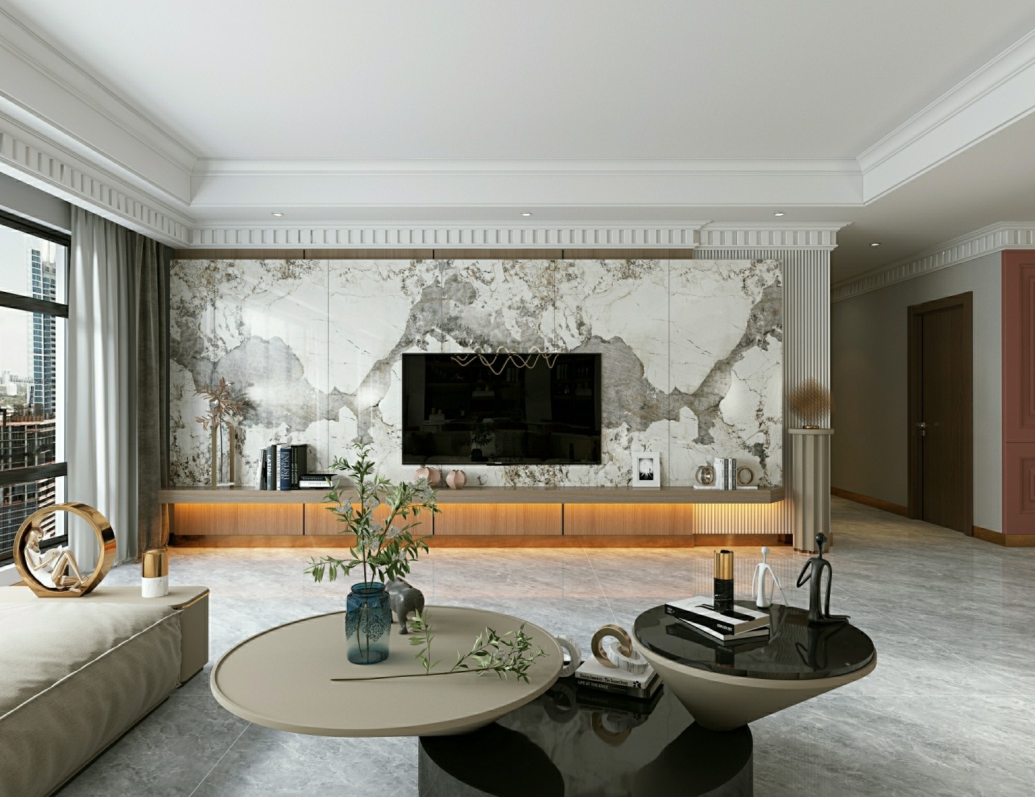 White Polished Glazed Porcelain Tile 900x1800mm for Floor and Wall
