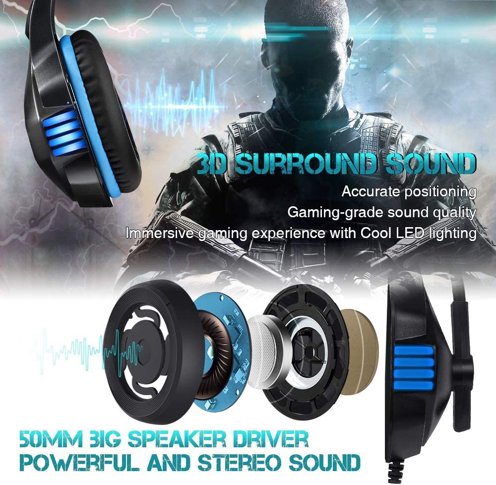 PS4 2.2m 2.2kohm Hunterspider V3 Gaming Headset
